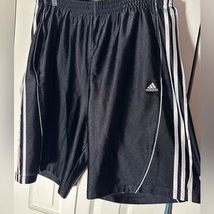 Adidas Black basket ball Shorts emproidered with White Stripes